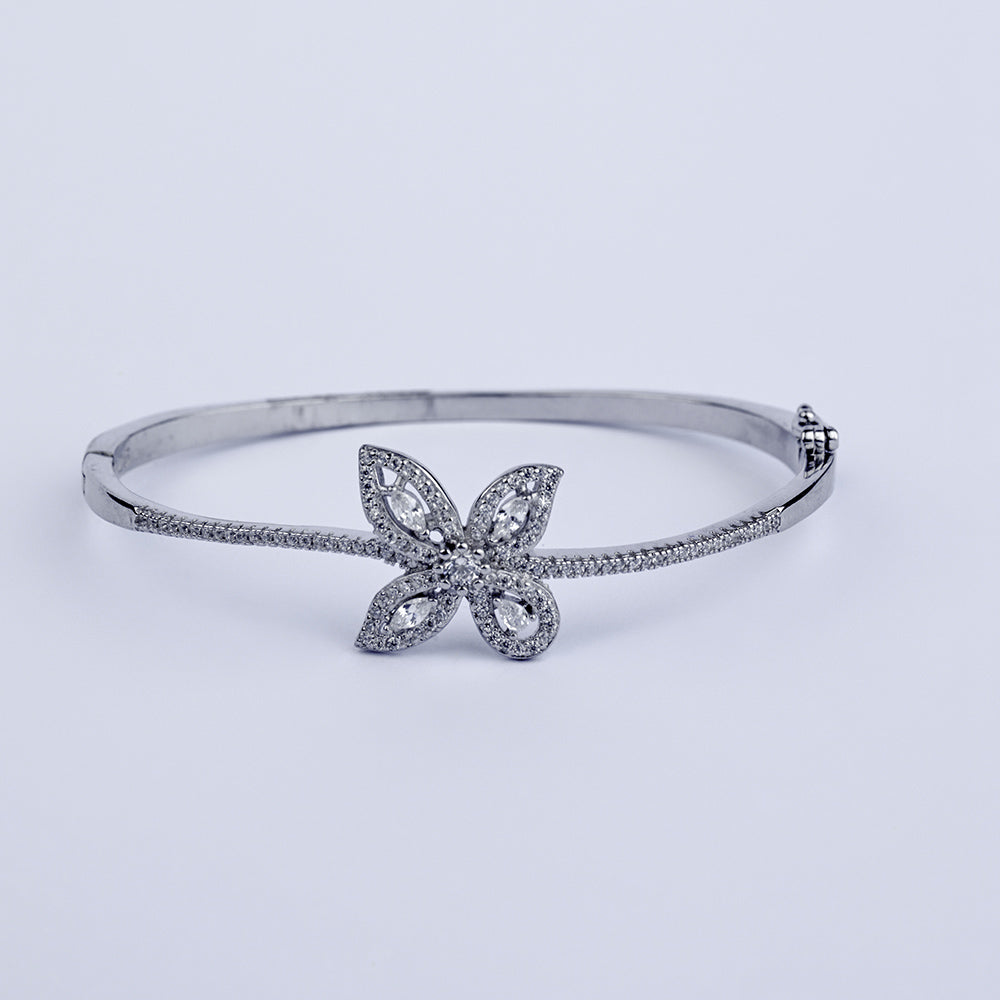 Silver 4 Payal Bracelet With Diamond